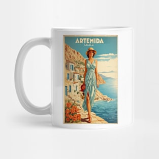 Artemida Greece Vintage Tourism Travel Mug